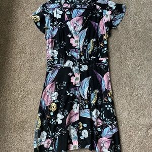 NWOT tropical print fit and flare dress